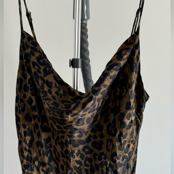 Zara limited edition cowl neck animal print satin midi dress - Picture 5 of 6